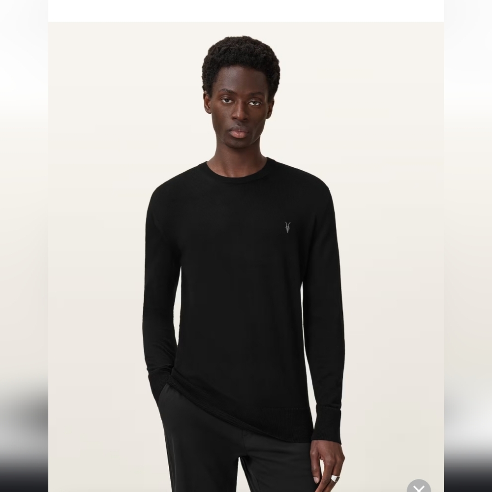 All Saints Black Long Sleeve Men's Light‎ Sweater.